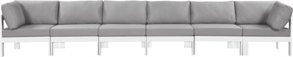 Nizuc 180" Water Resistant Fabric Upholstered Outdoor Patio 6pc. Modular Sofa