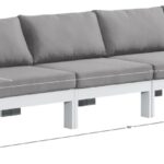 Nizuc 180" Water Resistant Fabric Upholstered Outdoor Patio 6pc. Modular Sofa