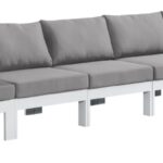 Nizuc 180" Water Resistant Fabric Upholstered Outdoor Patio 6pc. Modular Sofa
