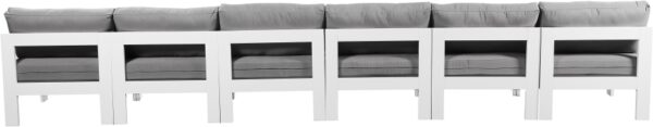Nizuc 180" Water Resistant Fabric Upholstered Outdoor Patio 6pc. Armless Modular Sofa
