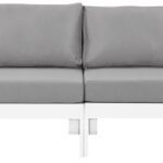 Nizuc 180" Water Resistant Fabric Upholstered Outdoor Patio 6pc. Armless Modular Sofa