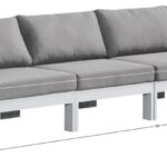 Nizuc 180" Water Resistant Fabric Upholstered Outdoor Patio 6pc. Armless Modular Sofa