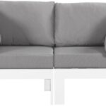 Nizuc 60" Water Resistant Fabric Upholstered Outdoor Patio 2pc. Modular Loveseat