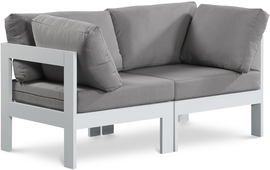 Nizuc 60" Water Resistant Fabric Upholstered Outdoor Patio 2pc. Modular Loveseat