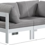 Nizuc 60" Water Resistant Fabric Upholstered Outdoor Patio 2pc. Modular Loveseat