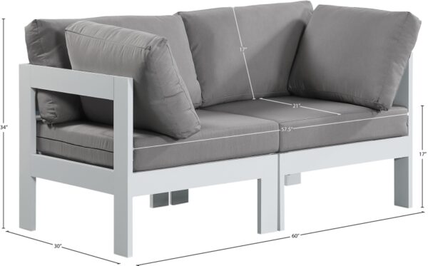 Nizuc 60" Water Resistant Fabric Upholstered Outdoor Patio 2pc. Modular Loveseat