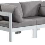 Nizuc 60" Water Resistant Fabric Upholstered Outdoor Patio 2pc. Modular Loveseat