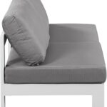 Nizuc 60" Water Resistant Fabric Upholstered Outdoor Patio 2pc. Armless Modular Loveseat