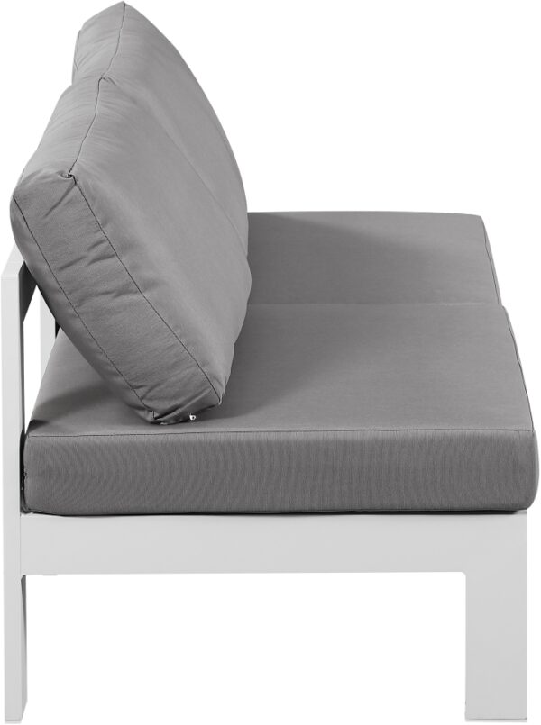 Nizuc 60" Water Resistant Fabric Upholstered Outdoor Patio 2pc. Armless Modular Loveseat