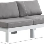 Nizuc 60" Water Resistant Fabric Upholstered Outdoor Patio 2pc. Armless Modular Loveseat