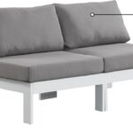 Nizuc 60" Water Resistant Fabric Upholstered Outdoor Patio 2pc. Armless Modular Loveseat