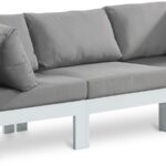 Nizuc 90" Water Resistant Fabric Upholstered Outdoor Patio 3pc. Modular Sofa