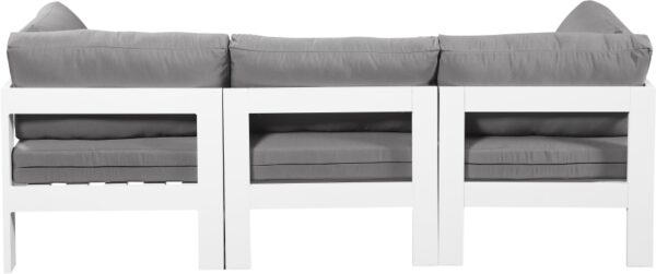 Nizuc 90" Water Resistant Fabric Upholstered Outdoor Patio 3pc. Modular Sofa