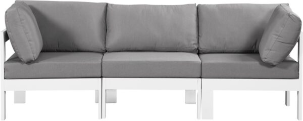 Nizuc 90" Water Resistant Fabric Upholstered Outdoor Patio 3pc. Modular Sofa
