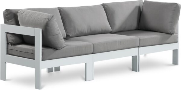 Nizuc 90" Water Resistant Fabric Upholstered Outdoor Patio 3pc. Modular Sofa