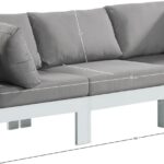 Nizuc 90" Water Resistant Fabric Upholstered Outdoor Patio 3pc. Modular Sofa