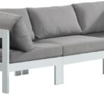 Nizuc 90" Water Resistant Fabric Upholstered Outdoor Patio 3pc. Modular Sofa