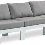 Nizuc 90" Water Resistant Fabric Upholstered Outdoor Patio 3pc. Armless Modular Sofa