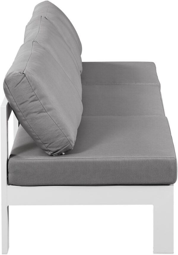 Nizuc 90" Water Resistant Fabric Upholstered Outdoor Patio 3pc. Armless Modular Sofa