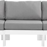 Nizuc 90" Water Resistant Fabric Upholstered Outdoor Patio 3pc. Armless Modular Sofa