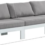 Nizuc 90" Water Resistant Fabric Upholstered Outdoor Patio 3pc. Armless Modular Sofa