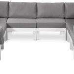 Nizuc 120" Water Resistant Fabric Upholstered Outdoor Patio 10pc. Modular Sectional