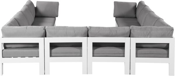 Nizuc 120" Water Resistant Fabric Upholstered Outdoor Patio 10pc. Modular Sectional