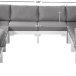 Nizuc 120" Water Resistant Fabric Upholstered Outdoor Patio 10pc. Modular Sectional