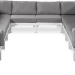 Nizuc 120" Water Resistant Fabric Upholstered Outdoor Patio 12pc. Modular Sectional