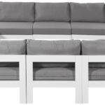 Nizuc 120" Water Resistant Fabric Upholstered Outdoor Patio 12pc. Modular Sectional
