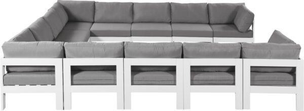 Nizuc 120" Water Resistant Fabric Upholstered Outdoor Patio 12pc. Modular Sectional
