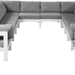 Nizuc 120" Water Resistant Fabric Upholstered Outdoor Patio 12pc. Modular Sectional