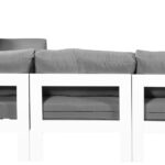 Nizuc 90" Water Resistant Fabric Upholstered Outdoor Patio 5pc. Modular Sectional