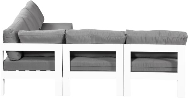 Nizuc 90" Water Resistant Fabric Upholstered Outdoor Patio 5pc. Modular Sectional
