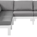 Nizuc 90" Water Resistant Fabric Upholstered Outdoor Patio 5pc. Modular Sectional