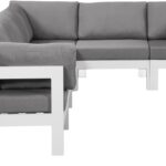 Nizuc 120" Water Resistant Fabric Upholstered Outdoor Patio 6pc. Modular Sectional