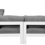 Nizuc 120" Water Resistant Fabric Upholstered Outdoor Patio 7pc. Modular Sectional