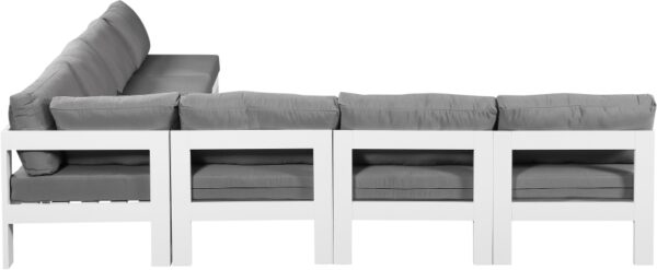 Nizuc 120" Water Resistant Fabric Upholstered Outdoor Patio 7pc. Modular Sectional