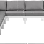 Nizuc 120" Water Resistant Fabric Upholstered Outdoor Patio 7pc. Modular Sectional