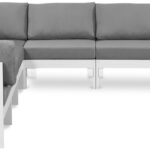 Nizuc 120" Water Resistant Fabric Upholstered Outdoor Patio 7pc. Modular Sectional