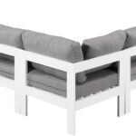 Nizuc 120" Water Resistant Fabric Upholstered Outdoor Patio 7pc. Modular Sectional