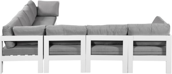 Nizuc 120" Water Resistant Fabric Upholstered Outdoor Patio 7pc. Modular Sectional