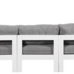 Nizuc 150" Water Resistant Fabric Upholstered Outdoor Patio 8pc. Modular Sectional