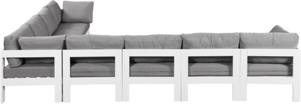 Nizuc 150" Water Resistant Fabric Upholstered Outdoor Patio 8pc. Modular Sectional