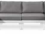 Nizuc 120" Water Resistant Fabric Upholstered Outdoor Patio 8pc. Modular Sectional