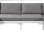 Nizuc 120" Water Resistant Fabric Upholstered Outdoor Patio 8pc. Modular Sectional