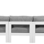 Nizuc 150" Water Resistant Fabric Upholstered Outdoor Patio 9pc. Modular Sectional