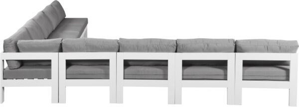 Nizuc 150" Water Resistant Fabric Upholstered Outdoor Patio 9pc. Modular Sectional