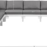 Nizuc 150" Water Resistant Fabric Upholstered Outdoor Patio 9pc. Modular Sectional
