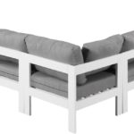 Nizuc 150" Water Resistant Fabric Upholstered Outdoor Patio 9pc. Modular Sectional